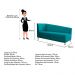Recamier Valéria 160cm Lado Esquerdo Suede Azul Turquesa - Amarena Móveis