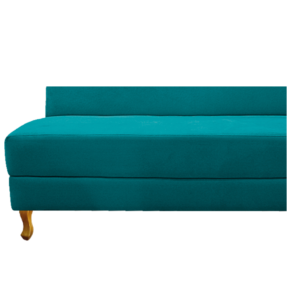 Recamier Valéria 160cm Lado Esquerdo Suede Azul Turquesa - Amarena Móveis