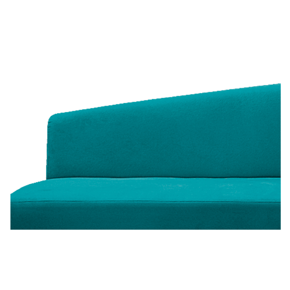 Recamier Valéria 160cm Lado Esquerdo Suede Azul Turquesa - Amarena Móveis