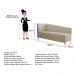 Recamier Valéria 160cm Lado Esquerdo Suede Bege - Amarena Móveis