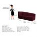 Recamier Valéria 160cm Lado Esquerdo Suede Bordô - Amarena Móveis