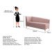Recamier Valéria 160cm Lado Esquerdo Suede Rosê - Amarena Móveis