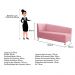 Recamier Valéria 160cm Lado Esquerdo Suede Rosa Bebê - Amarena Móveis