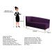 Recamier Valéria 160cm Lado Esquerdo Suede Roxo - Amarena Móveis
