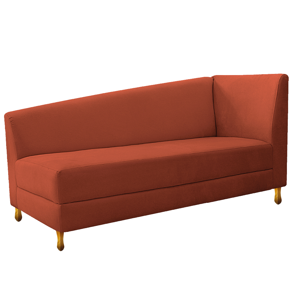Recamier Valéria 160cm Lado Esquerdo Suede Terracota - Amarena Móveis