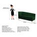 Recamier Valéria 160cm Lado Esquerdo Suede Verde - Amarena Móveis