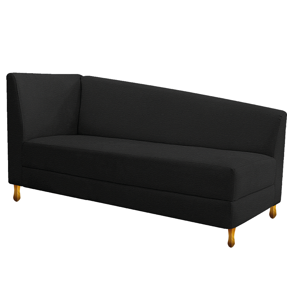 Recamier Valéria 185cm Lado Direito Corano Preto - Amarena Móveis