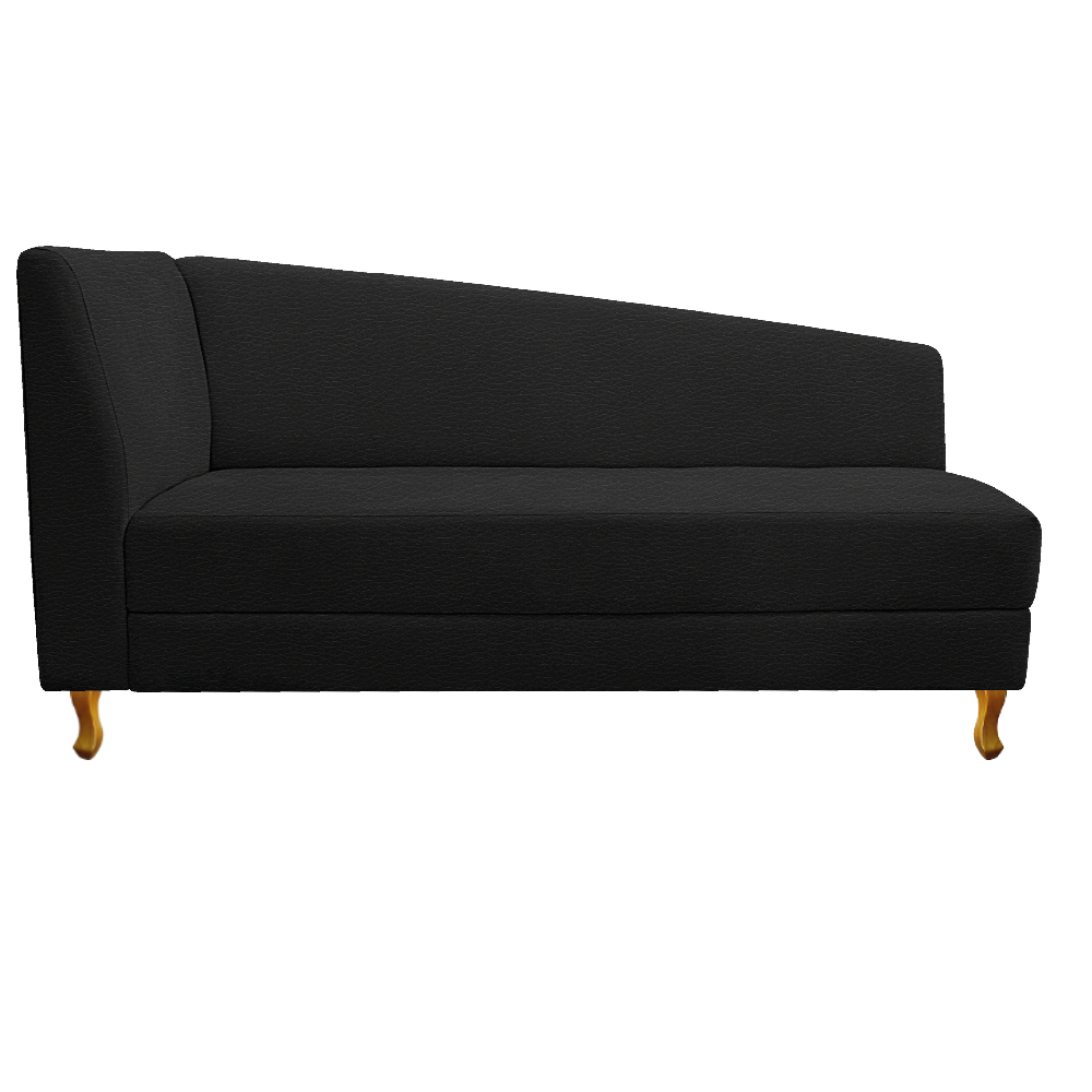 Recamier Valéria 185cm Lado Direito Corano Preto - Amarena Móveis
