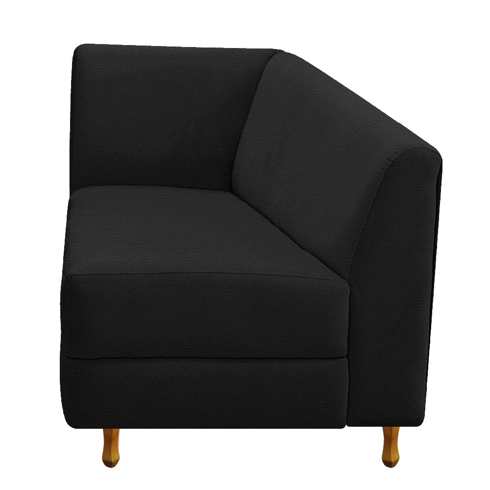 Recamier Valéria 185cm Lado Direito Corano Preto - Amarena Móveis