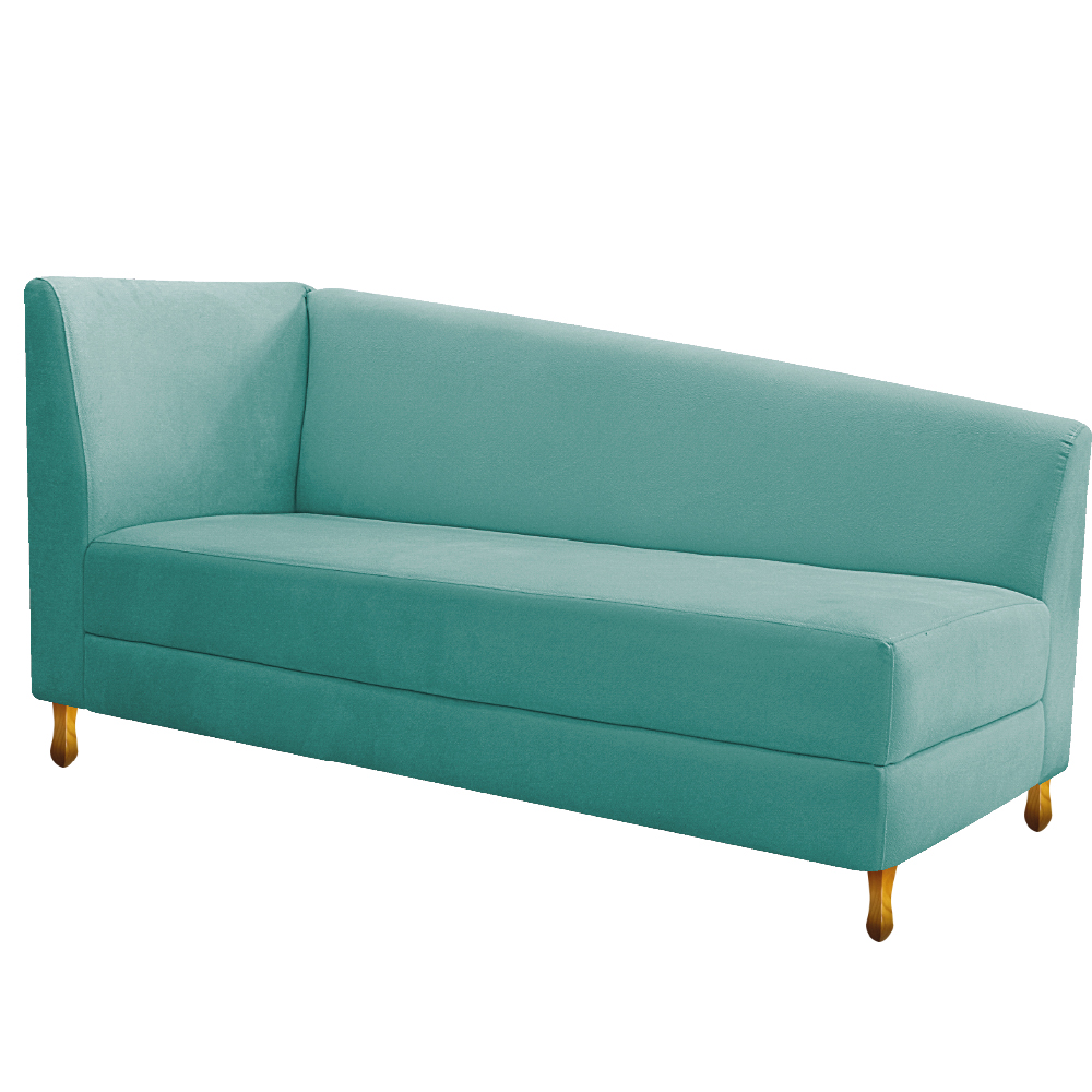 Recamier Valéria 185cm Lado Direito Suede Azul Tiffany - Amarena Móveis