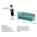 Recamier Valéria 185cm Lado Direito Suede Azul Tiffany - Amarena Móveis