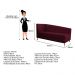 Recamier Valéria 185cm Lado Direito Suede Bordô - Amarena Móveis