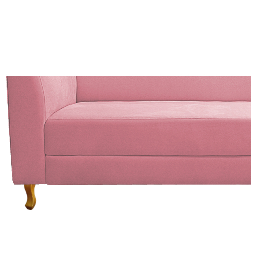 Recamier Valéria 185cm Lado Direito Suede Rosa Bebê - Amarena Móveis