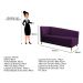 Recamier Valéria 185cm Lado Direito Suede Roxo - Amarena Móveis
