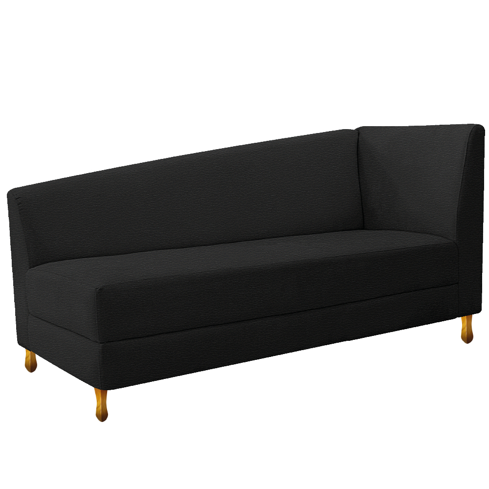 Recamier Valéria 185cm Lado Esquerdo Corano Preto - Amarena Móveis