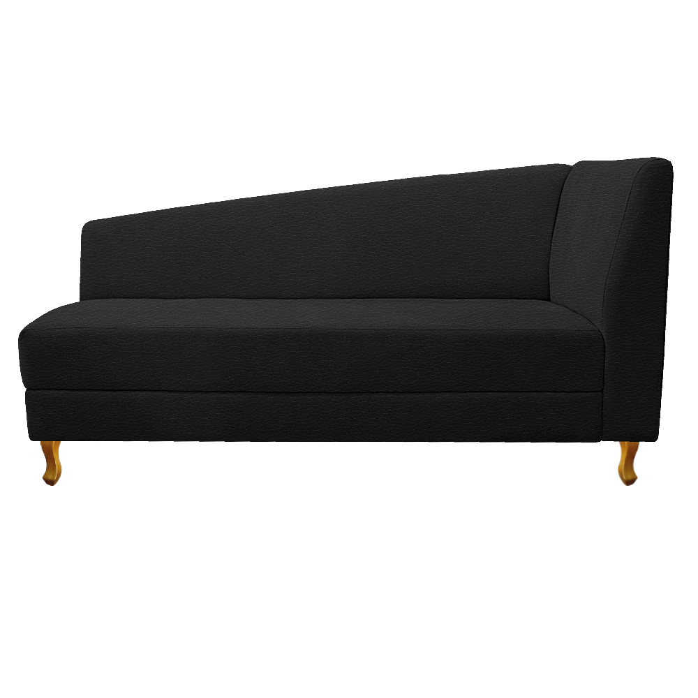 Recamier Valéria 185cm Lado Esquerdo Corano Preto - Amarena Móveis