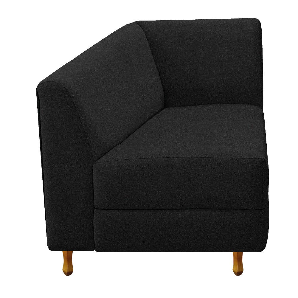 Recamier Valéria 185cm Lado Esquerdo Corano Preto - Amarena Móveis