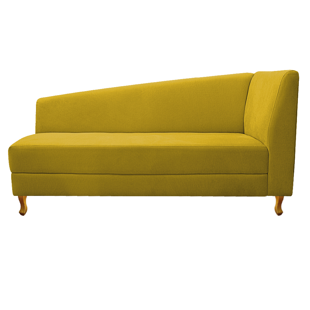 Recamier Valéria 185cm Lado Esquerdo Suede Amarelo - Amarena Móveis