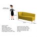 Recamier Valéria 185cm Lado Esquerdo Suede Amarelo - Amarena Móveis