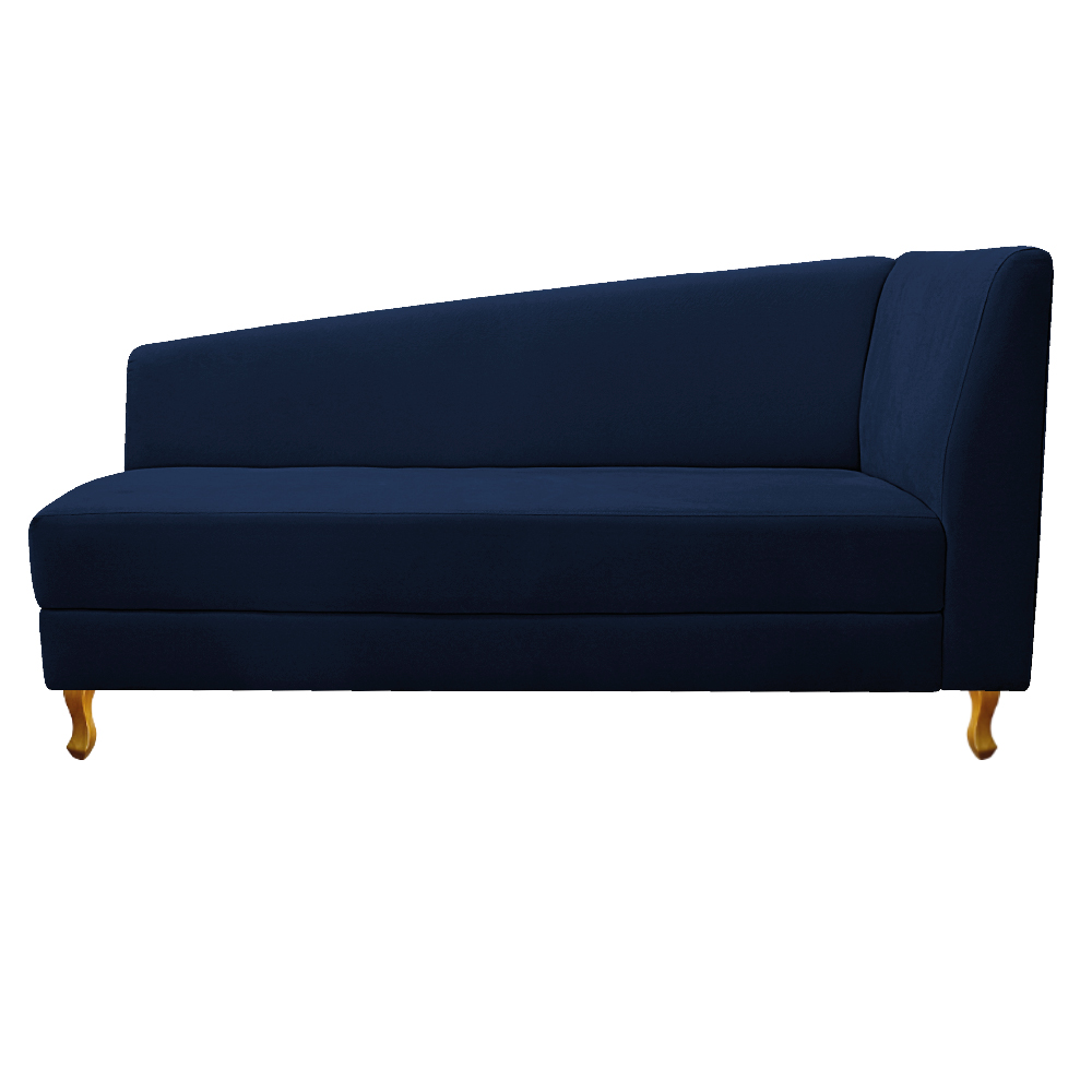Recamier Valéria 185cm Lado Esquerdo Suede Azul Marinho - Amarena Móveis