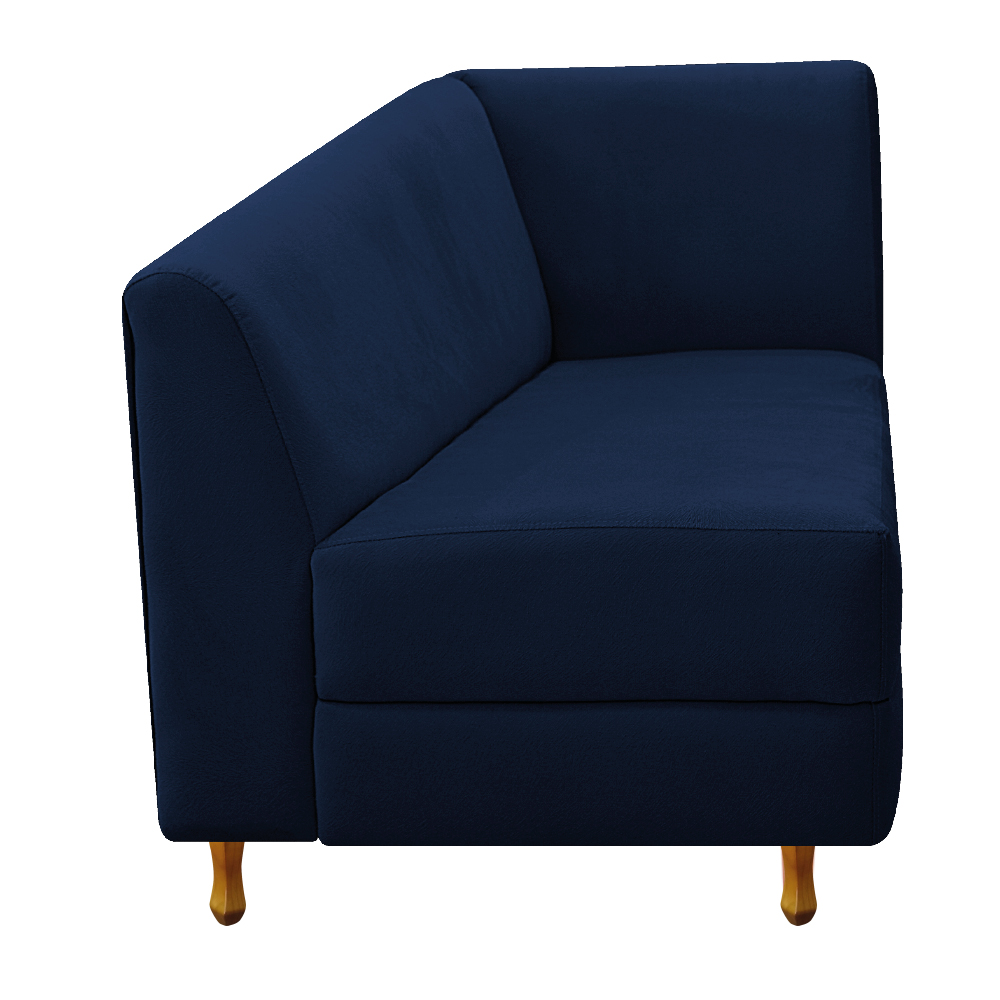 Recamier Valéria 185cm Lado Esquerdo Suede Azul Marinho - Amarena Móveis
