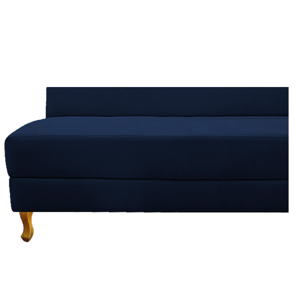 Recamier Valéria 185cm Lado Esquerdo Suede Azul Marinho - Amarena Móveis