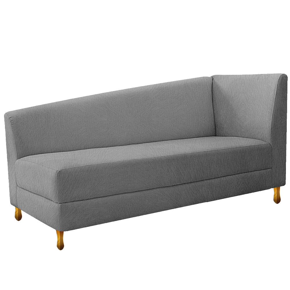 Recamier Valéria 185cm Lado Esquerdo Suede Cinza - Amarena Móveis