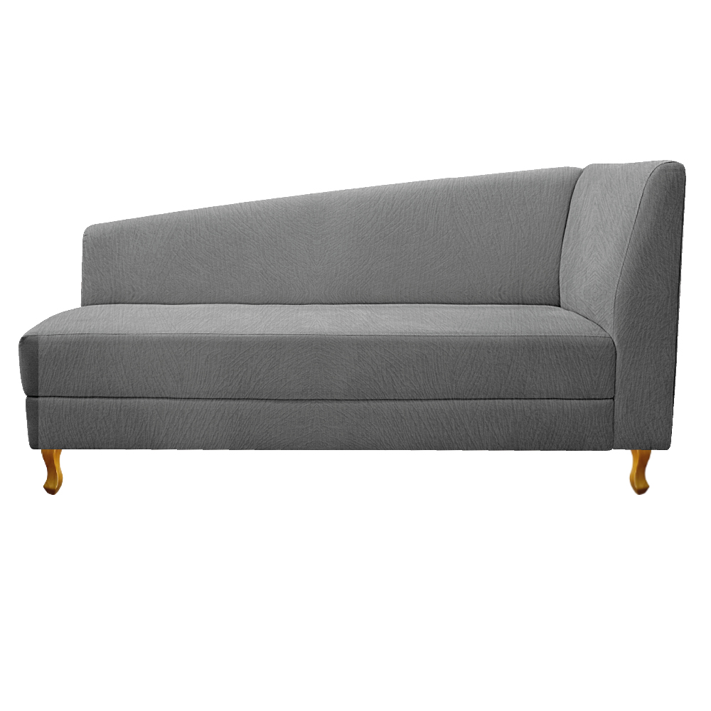 Recamier Valéria 185cm Lado Esquerdo Suede Cinza - Amarena Móveis