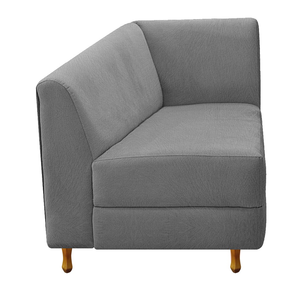 Recamier Valéria 185cm Lado Esquerdo Suede Cinza - Amarena Móveis