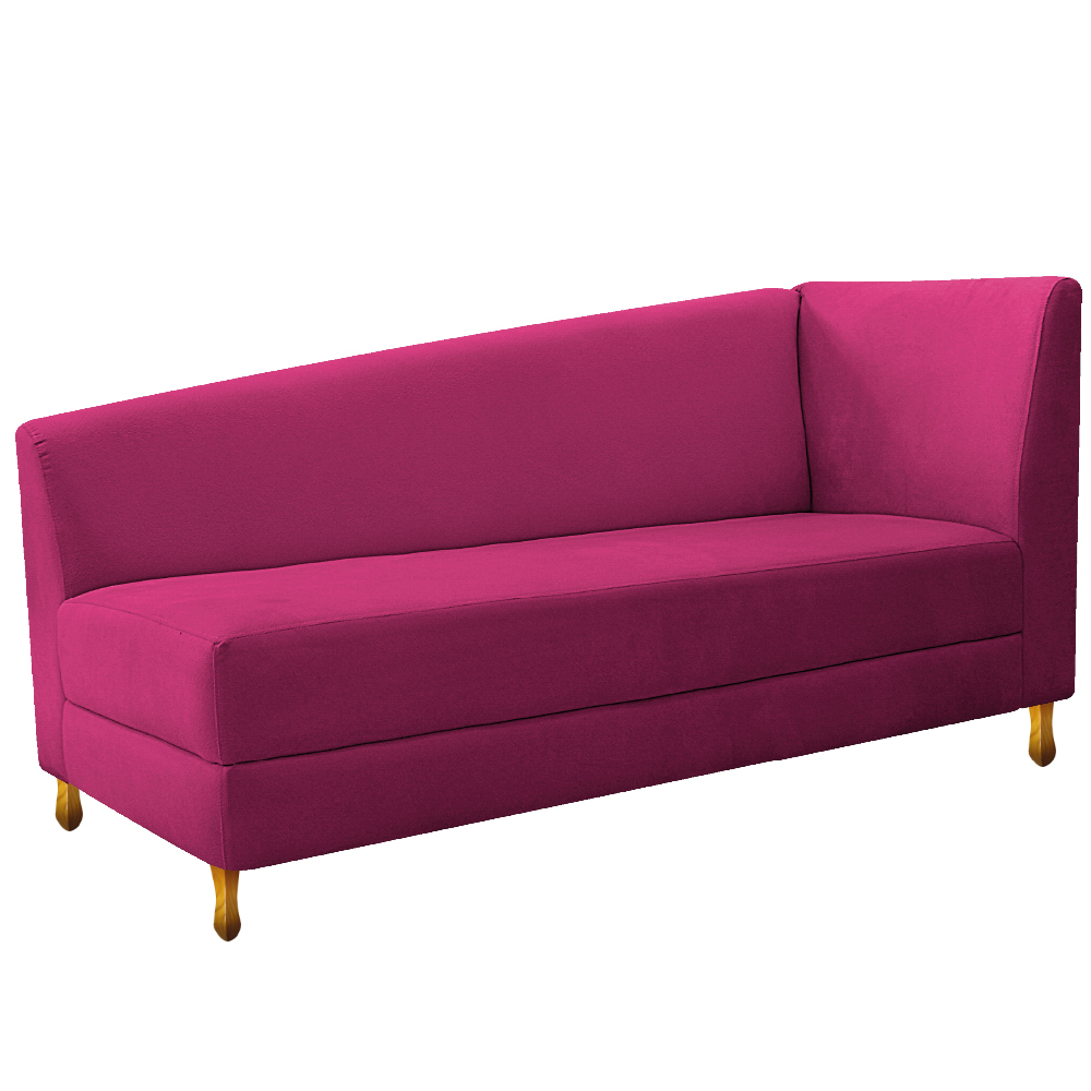 Recamier Valéria 185cm Lado Esquerdo Suede Pink - Amarena Móveis