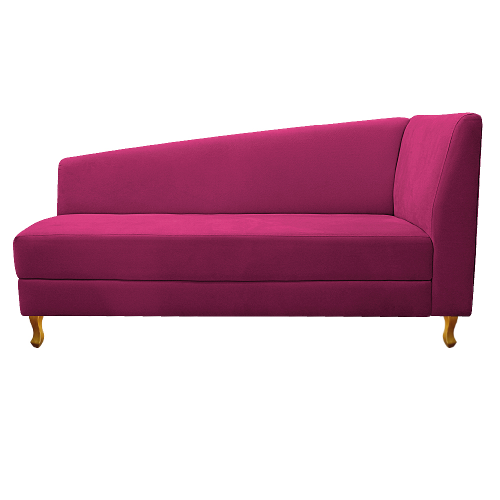 Recamier Valéria 185cm Lado Esquerdo Suede Pink - Amarena Móveis