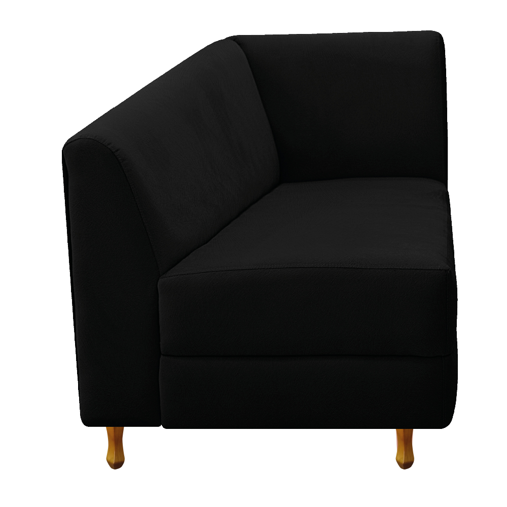 Recamier Valéria 185cm Lado Esquerdo Suede Preto - Amarena Móveis