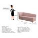 Recamier Valéria 185cm Lado Esquerdo Suede Rosê - Amarena Móveis