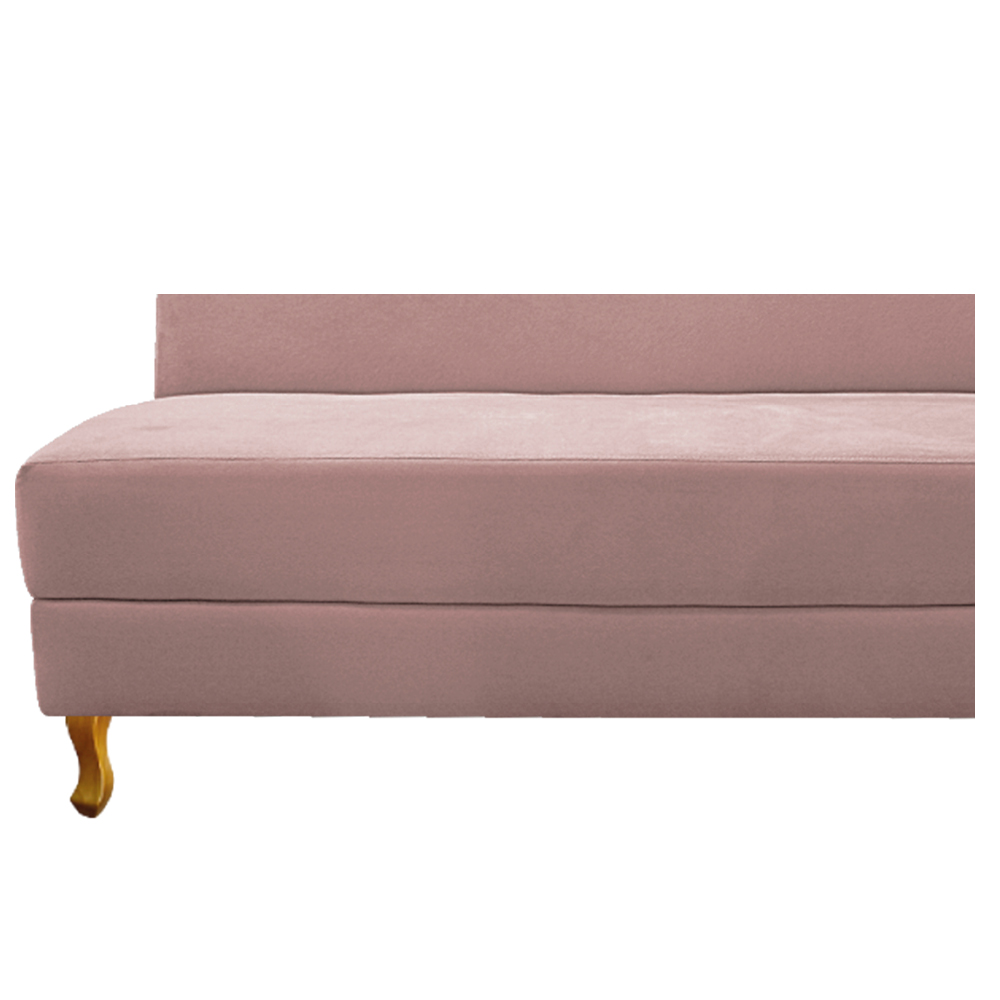 Recamier Valéria 185cm Lado Esquerdo Suede Rosê - Amarena Móveis