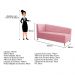 Recamier Valéria 185cm Lado Esquerdo Suede Rosa Bebê - Amarena Móveis