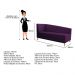 Recamier Valéria 185cm Lado Esquerdo Suede Roxo - Amarena Móveis