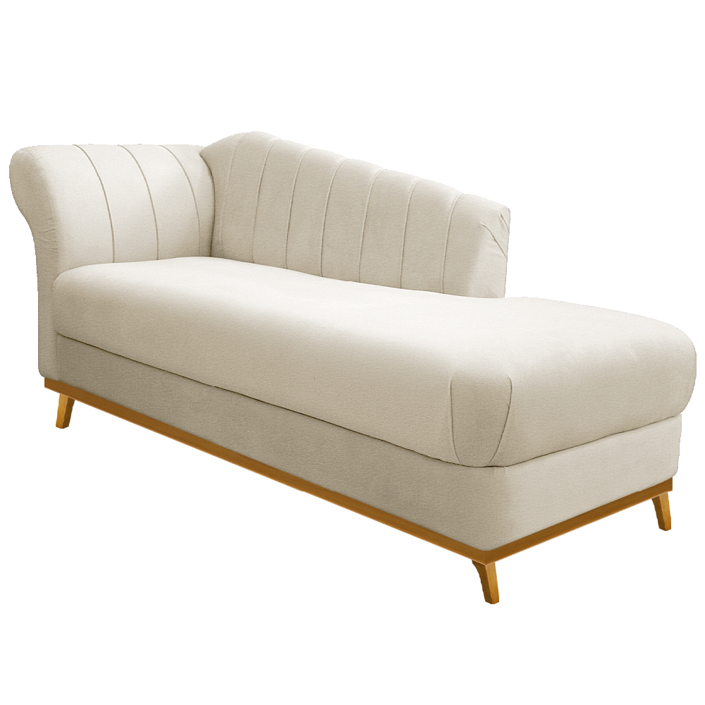 Recamier Vanessa 140cm Lado Direito Corano Bege - Amarena Móveis