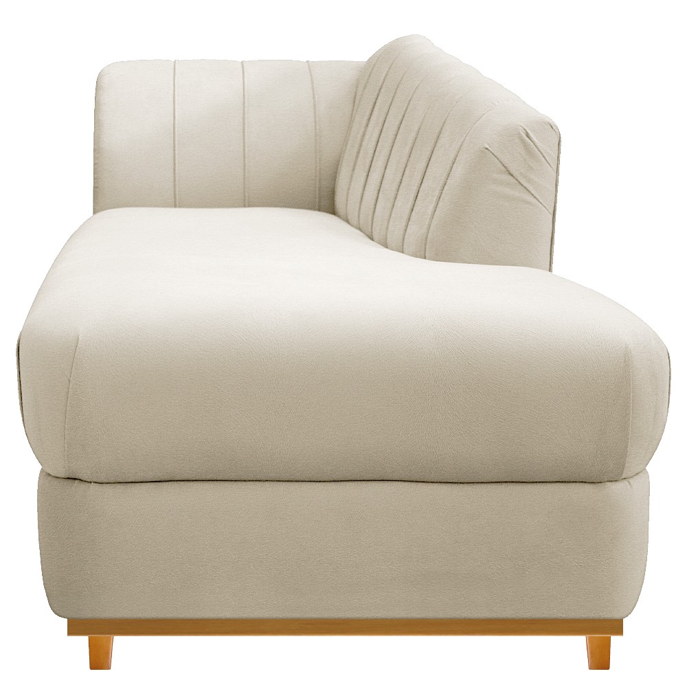 Recamier Vanessa 140cm Lado Direito Corano Bege - Amarena Móveis