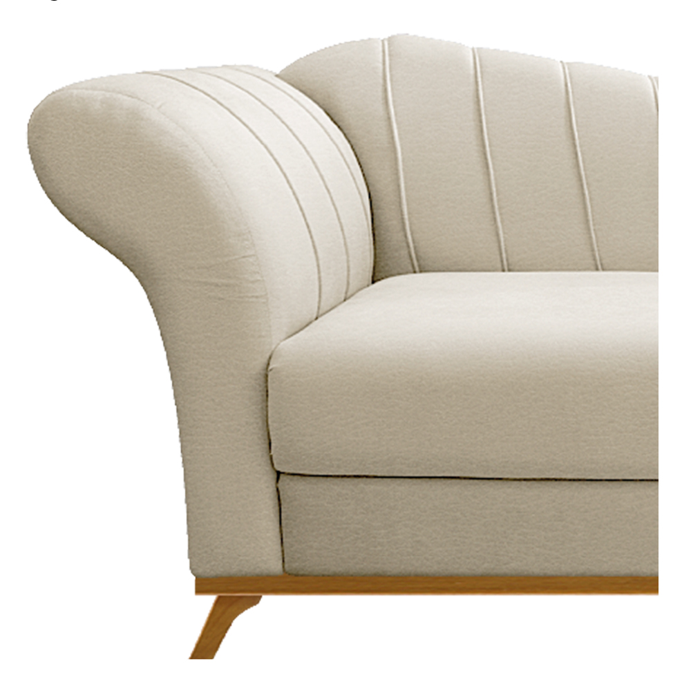 Recamier Vanessa 140cm Lado Direito Corano Bege - Amarena Móveis