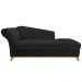 Recamier Vanessa 140cm Lado Direito Corano Preto - Amarena Móveis
