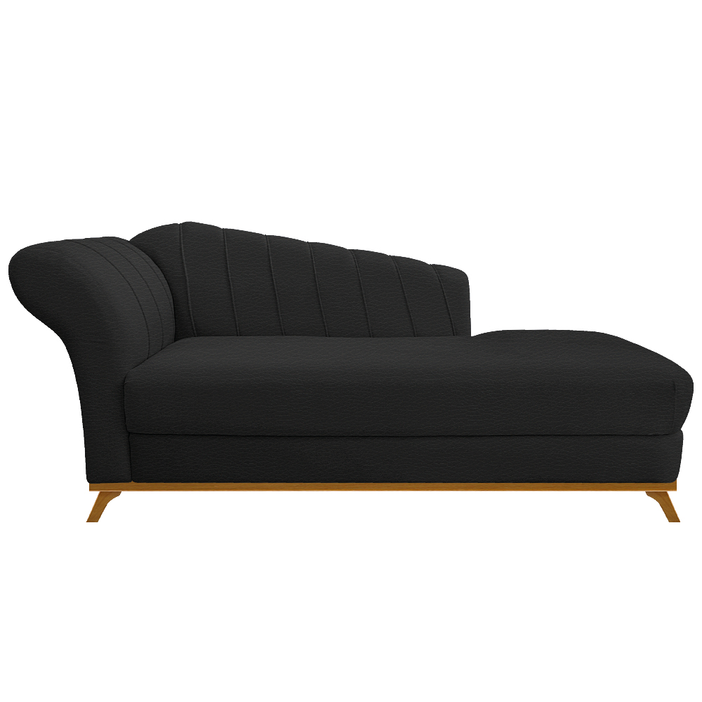 Recamier Vanessa 140cm Lado Direito Corano Preto - Amarena Móveis