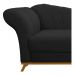 Recamier Vanessa 140cm Lado Direito Corano Preto - Amarena Móveis