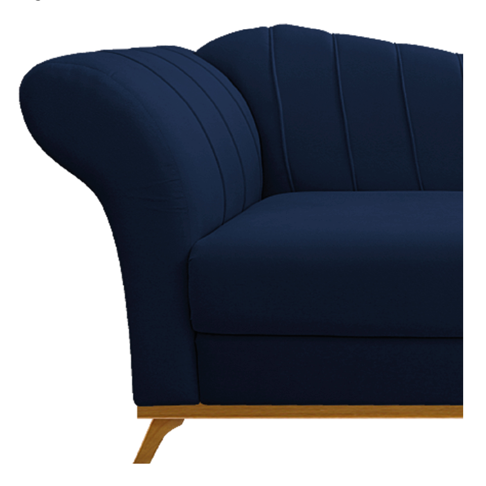 Recamier Vanessa 140cm Lado Direito Suede Azul Marinho - Amarena Móveis