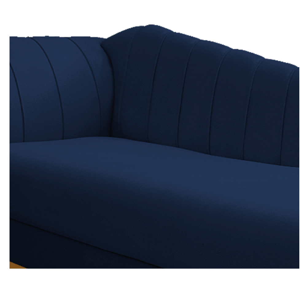 Recamier Vanessa 140cm Lado Direito Suede Azul Marinho - Amarena Móveis