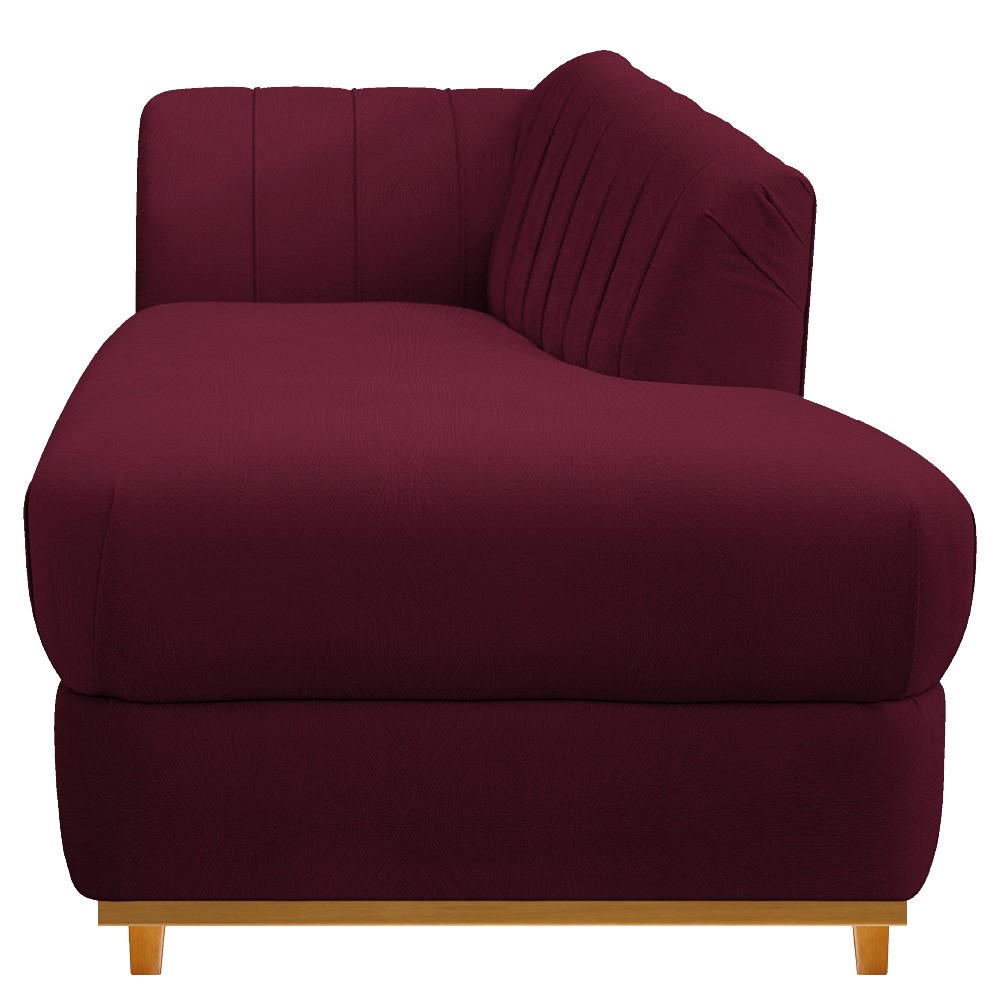 Recamier Vanessa 140cm Lado Direito Suede Bordô - Amarena Móveis