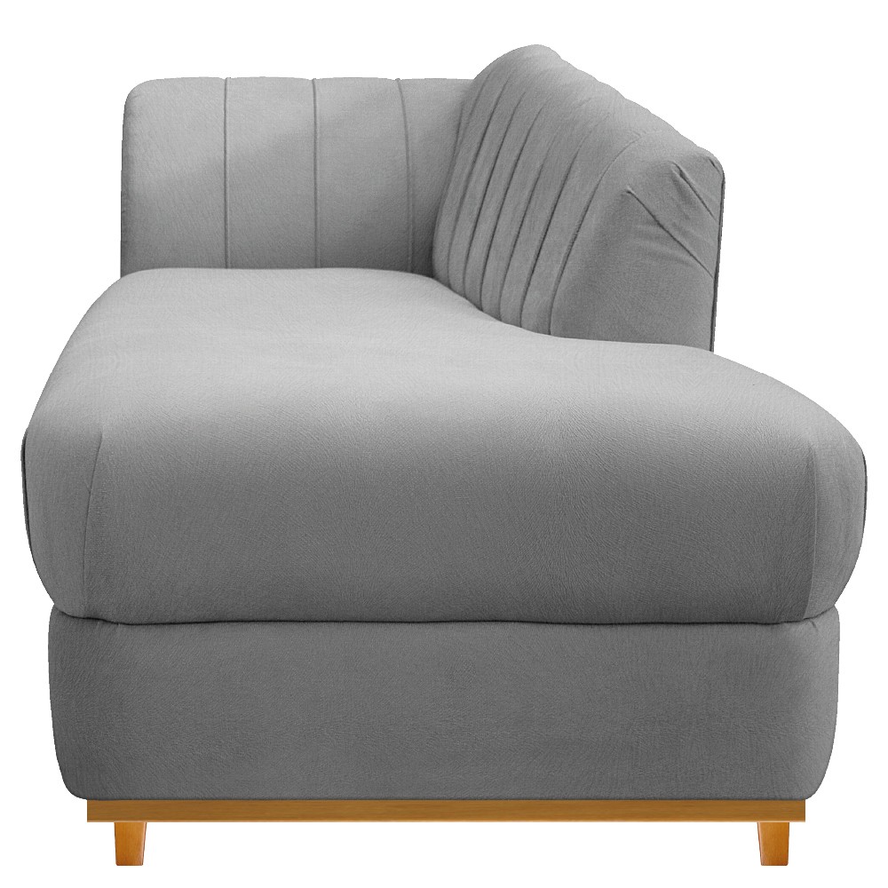 Recamier Vanessa 140cm Lado Direito Suede Cinza - Amarena Móveis