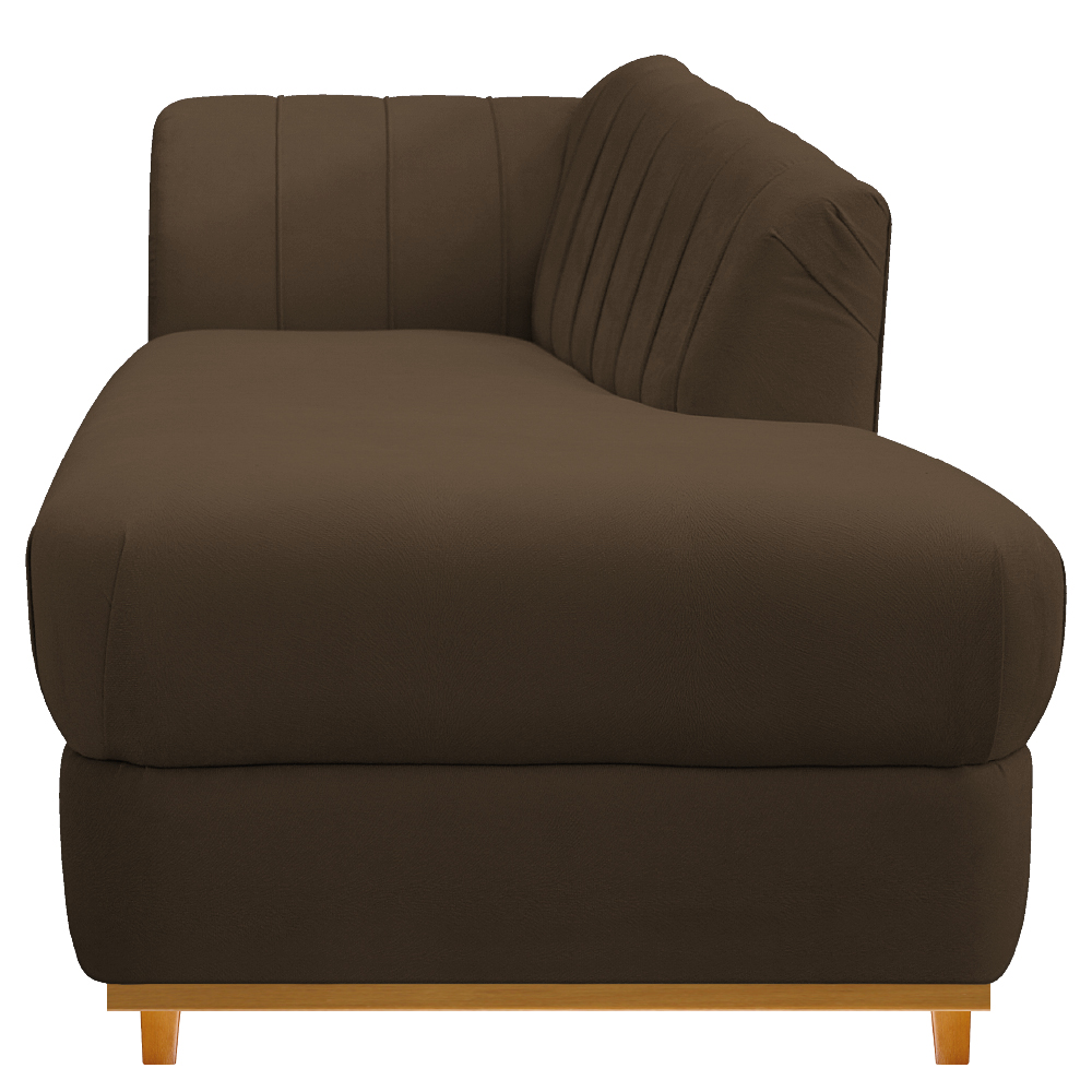 Recamier Vanessa 140cm Lado Direito Suede Marrom - Amarena Móveis