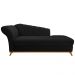 Recamier Vanessa 140cm Lado Direito Suede Preto - Amarena Móveis