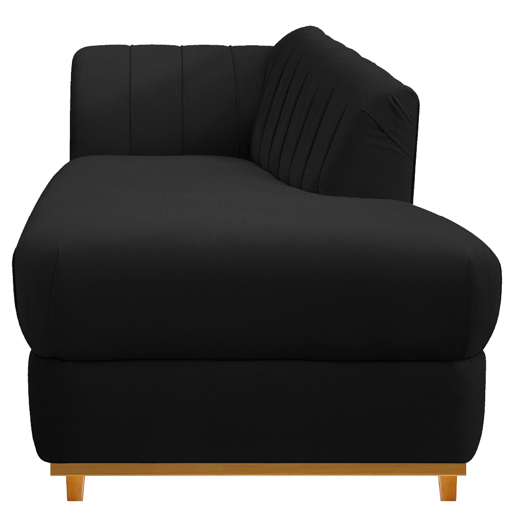 Recamier Vanessa 140cm Lado Direito Suede Preto - Amarena Móveis