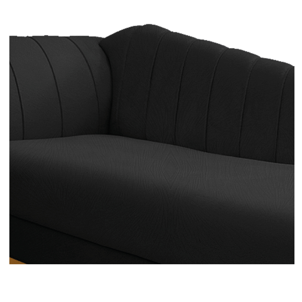 Recamier Vanessa 140cm Lado Direito Suede Preto - Amarena Móveis